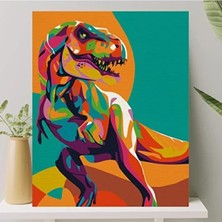 Esranın Dünyası Sayılarla Boyama Tuval Seti, Dinozor Temalı (40X50 Cm)