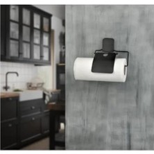 Esranın Dünyası Yapışkanlı Kağıt Havluluk - Mat Siyah Banyo ve Mutfak Düzenleyici