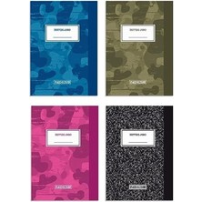 Esranın Dünyası Kamuflaj Desenli A4 Okul Defteri, 80 Yaprak Kareli, 4'lü Paket