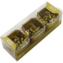 Esranın Dünyası Şık Gold Renkli 3'lü Kutu Ataş ve Raptiye Seti