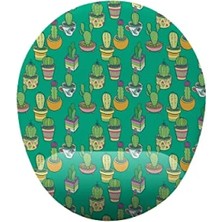 Esranın Dünyası Kaymaz Tabanlı Kaktüs Desenli Bilek Destekli Mouse Pad