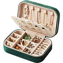 Esranın Dünyası Lüks Kadife Kaplama Takı Kutusu, Çok Bölmeli Seyahat Organizatörü