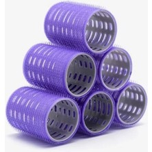 Esranın Dünyası 6'lı Büyük Boy Cırtlı Bigudi Seti - Mor, 4.5 cm Çap