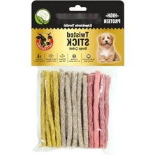 Esranın Dünyası Premium Deri Ince Burgu Stick Munchy Köpek Kemiği 50 Adet