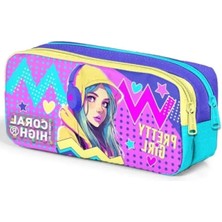 Esranın Dünyası Iki Bölmeli Fermuarlı Kalem Çantası, Lavanta Turkuaz