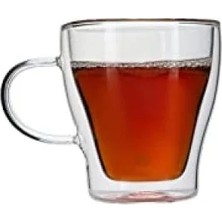 Esranın Dünyası 150 ml Hacimli Kulplu Cam Bardak Seti - 2'li, Şeffaf Tasarım