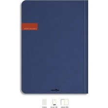 Esranın Dünyası Çizgili Lacivert Ofis Defteri - Kraft Kapatma