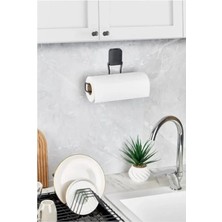 Esranın Dünyası Kendinden Yapışkanlı Kağıt Havlu Tutucu - Mat Siyah Metal