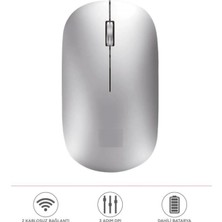Başkenttekno Mouse Çift Modlu Bluetooth + USB Şarjli Sessiz Kablosuz Fare TM19