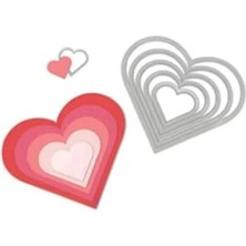 Esranın Dünyası 6'lı Kalp Kesim Kalıbı Seti - 2.2cm ile 11.4cm Arası