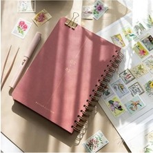 Esranın Dünyası 2026 A5 Spiralli Keten Haftalık Ajanda, 12 Aylık - Pembe