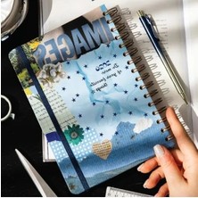 Esranın Dünyası A5 Spiralli Haftalık Ajanda - 12 Aylık Kolaj Tasarımı