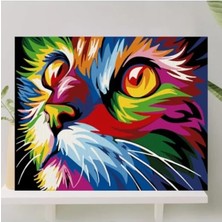 Esranın Dünyası Numaralı Boyama Tuval Seti, 40X50 cm - Renkli Kedi