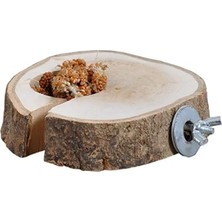 Esranın Dünyası Doğal Ahşap Kuş Tüneği ve Yemlik, Çap 9-11 cm