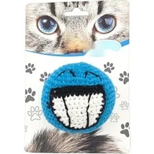 Esranın Dünyası Mavi Emoji Amigurumi Kedi Oyuncağı - Eğlenceli ve Yumuşak