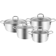 Esranın Dünyası 8 Parça Çelik Indüksiyon Tabanlı Tencere Seti