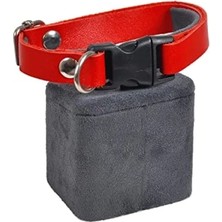 Esranın Dünyası Hakiki Deri Kedi ve Köpek Tasması - Kırmızı