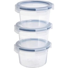 Esranın Dünyası Şeffaf Plastik Saklama Kabı Seti, 750 Ml, Yuvarlak, 3 Parça