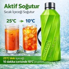 Mottopi Soğutucu Saplı Termos Açık Yeşil– 1 L Cooling Bottle Dondur Doldur Soğut, Buzsuz Soğuk Su Termosu, Soğutucu Şişe, Taşınabilir Sıvı Soğutucu