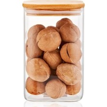 Esranın Dünyası 1100ML Kapasiteli Vakumlu Bambu Kapaklı Cam Kavanoz