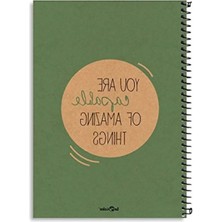Esranın Dünyası Sert Kapaklı Spiralli Defter - 200 Sayfa - Sarı Kağıt