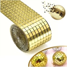 Esranın Dünyası 1 Metre Uzunluğunda Gold Renk Aynalı Mozaik Dekor Bandı - 4 cm