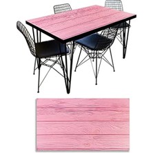 Esranın Dünyası Pembe Ahşap Desenli Masa Kaplama Folyosu