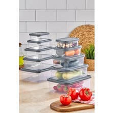 Esranın Dünyası 5'li Sızdırmaz Buzdolabı Düzenleyici Set, Şeffaf Dikdörtgen Saklama Kapları