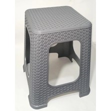 Sb Shopping 1 Adet Büyük Gri̇ Tabure Kir Tutmaz 45CM Hasır Örgü Yemek Masasına Alt Kuşaklı Sağlam Dizayn