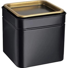 Esranın Dünyası Siyah ve Altın Renkli Kahve/çay Kutusu - 10X10X10 cm