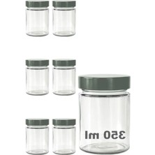 Esranın Dünyası 350 ml Metal Derin Kapaklı Kavanoz Seti, 6 Adet, Şeffaf Cam