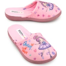 Gezer Kışlık Kız Çocuk Rahat Sıcak Tutan Prenses Baskılı Ev Içi Terlik