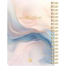 Esranın Dünyası Spiralli Ajanda Defter - Marble Desen, 17X24 cm