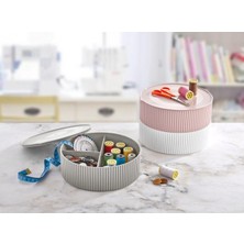 Pazarcan 3 Gözlü Saklama Kabı Dikiş Takı Kutusu - Beyaz