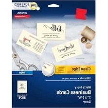 Esranın Dünyası Yazdırılabilir Kartvizit Kartları, 200 Adet, Fildişi Renk