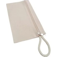 Esranın Dünyası Bej Kanvas Kalem Çantası, 23X12 Cm, Fermuarlı