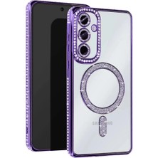 AyrStore Samsung Galaxy A16 5g Joke Simli Magneticsafe Kılıf - Derin Mor