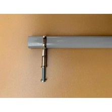 Esranın Dünyası Gri Dolap Askı Borusu ve 2 Flanş - Tüm Ölçüler ile Uyumlu