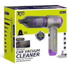 Fidata 7go Ahv-14 2'si 1 Arada Kablosuz Araç Içi Süpürge Gümüş | 18000PA Güçlü Vakum + Üfleme | Cam Kırıcı & Kemer Kesici Acil Durum Özellikli