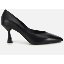 Hotiç 01AYH321960A100 KADIN Deri Siyah Kısa Topuklu Stiletto