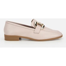 Hotiç 01AYH321830A700 KADIN Deri Bej Toka Detaylı Klasik Loafer
