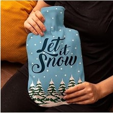 Starseven Bırak Kar Yağsın Mesajlı Sıcak Su Torbası - Tasarım Kılıflı Termofor - El Ayak Isıtıcı