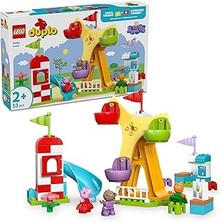 Starseven Duplo Peppa Pig Lunapark 10453-2 Yaş Üzeri Kız Erkek Çocuklar Için Dönme Dolap, Kaydırak