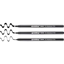 Starseven Edding 1255 Kaligrafi Kalemi - Siyah - 3 Kalem - Kaligrafi Ucu 2 - 5 mm