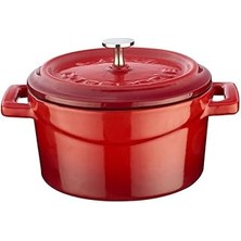Starseven Lava Metal Döküm Mini Tencere, 10 Cm, 0.35 L Hacim, Kırmızı