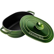 Starseven Lava Döküm Oval Tencere Döküm Demir Kapak Experience Majolik Serisi Ölçü 24X33CM.