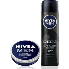 Starseven Men Erkek Sprey Deodorant Deep Dimension 150ML, 72 Saat Koruma Erkek Bakım Kremi 75ML