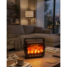 İntora Şömine Efektli Bluetooth Hoparlör Fm Radyo USB Tf Kart Destekli Kablosuz Müzik Çalar