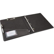 Starseven 2k 509S Suni Deri, Sekreterlik 4 Halka Mekanizmalı Klasör, Siyah, A4