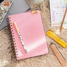 Starseven 2026 A5 Spiralli Keten Haftalık Ajanda 12 Aylık - Şeker Pembe